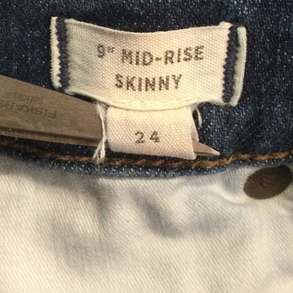 Madewell 9” Mid-Rise Skinny denim jeans 24 - Picture 5 of 7